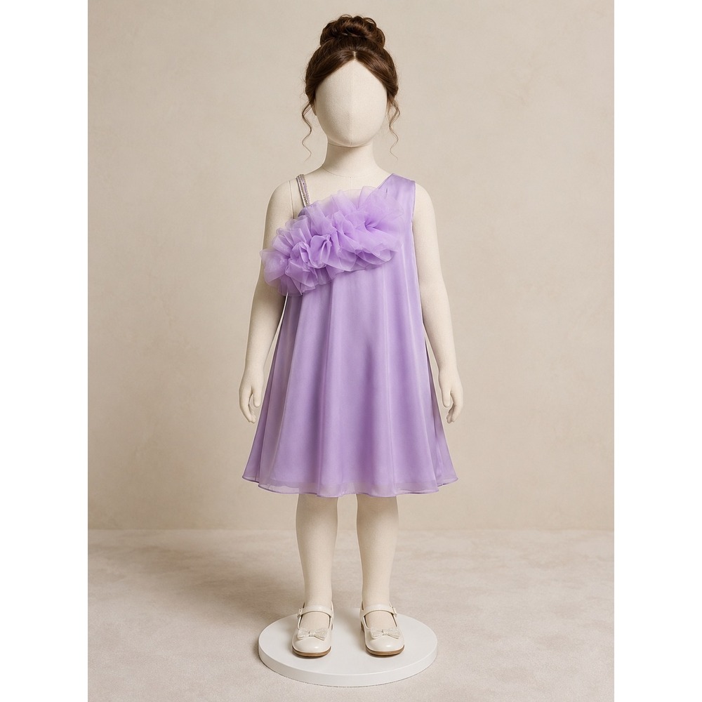 One shoulder flower dress